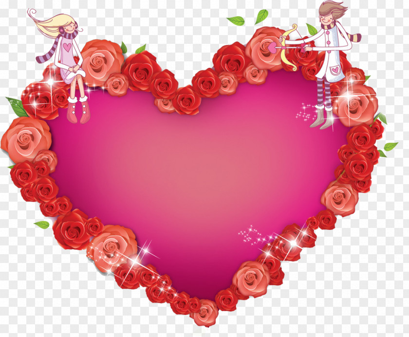 Rose Heart Shaped Photo Frame Valentines Day PNG