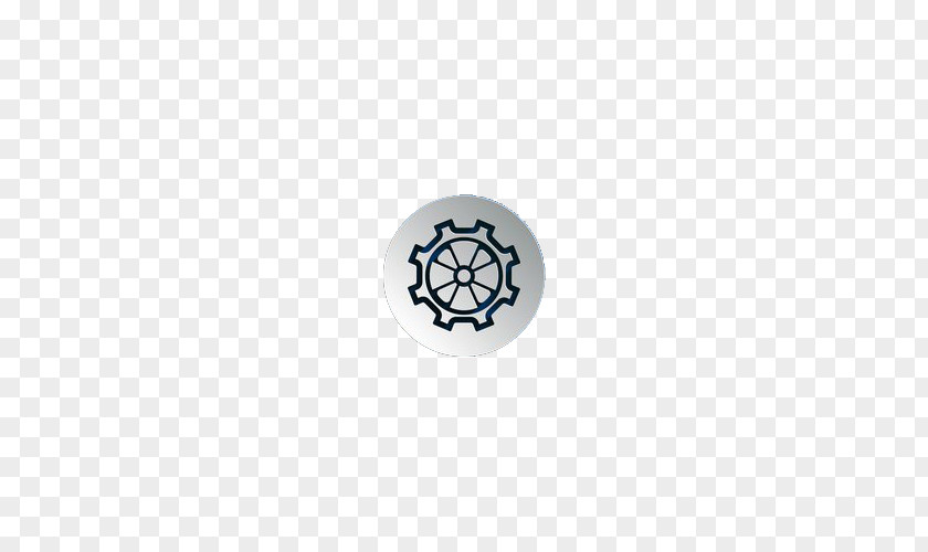 Gear Style Android Download Button Pattern White Circle PNG