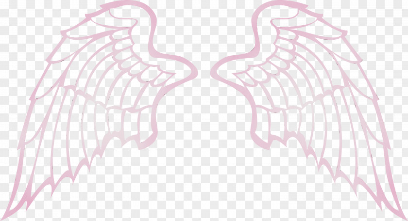 White Wing Line Art Nose Head PNG