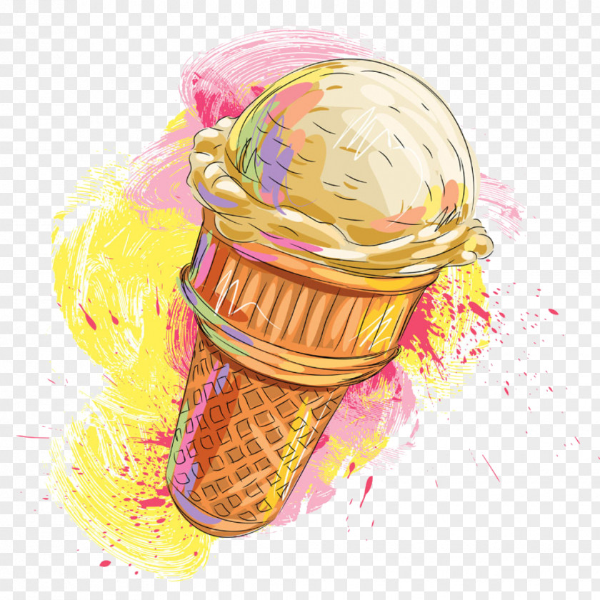 Ice Cream Cone Painted Milkshake Biscuit Roll Chocolate PNG