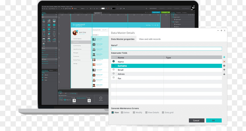 Responsive Grid Builder Computer Program Justinmind Prototype User Interface Handheld Devices PNG