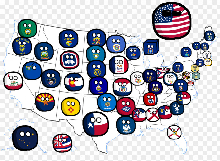 United States Wikia Map Polandball PNG