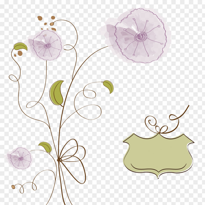 Vector Elegant Background Flower Drawing Clip Art PNG