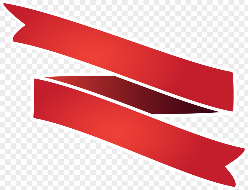 Hand Painted Red Ribbon Scroll PNG