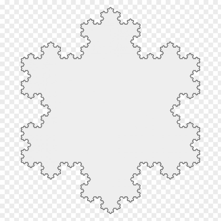 Snowflake Koch Fractal Iteration Curve PNG