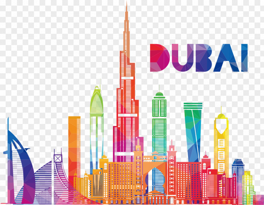 Vector Dubai Tower Burj Khalifa Skyscraper Royalty-free Illustration PNG