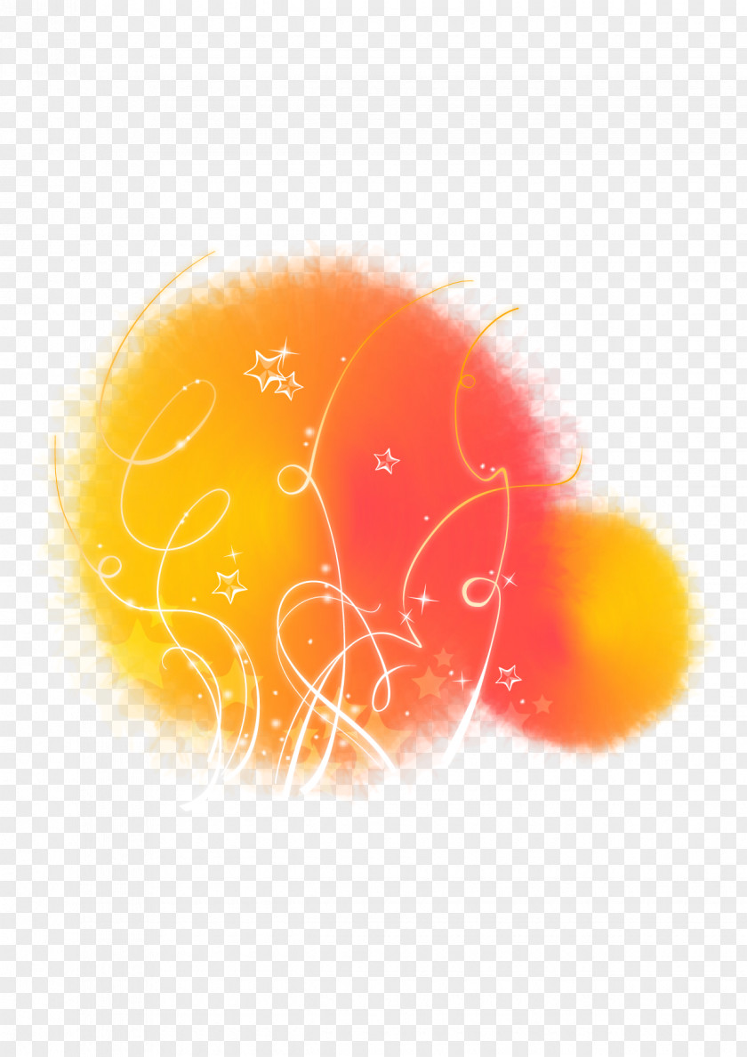 Yellow Pink Dream Ink Watercolor Painting Icon PNG