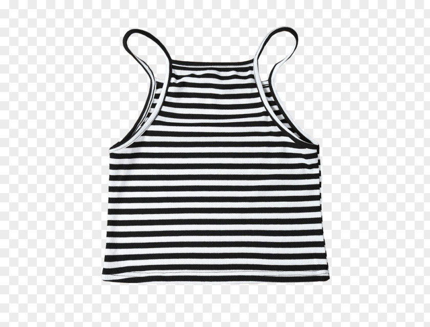 Crop Top Black And White Clothing Sleeveless Shirt PNG