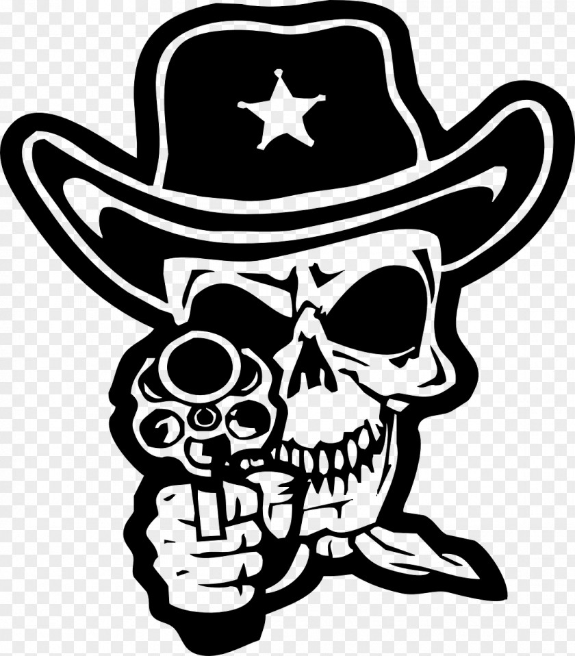 Flame Skull Pursuit Cowboy Human Symbolism Bandana Clip Art PNG