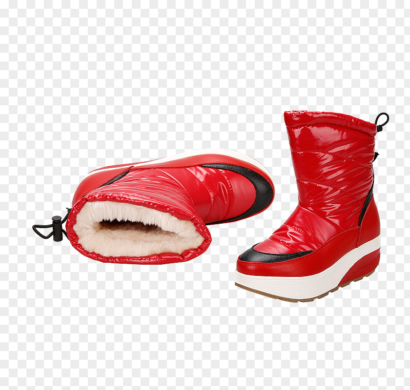 Red Snow Boots Boot Shoe PNG