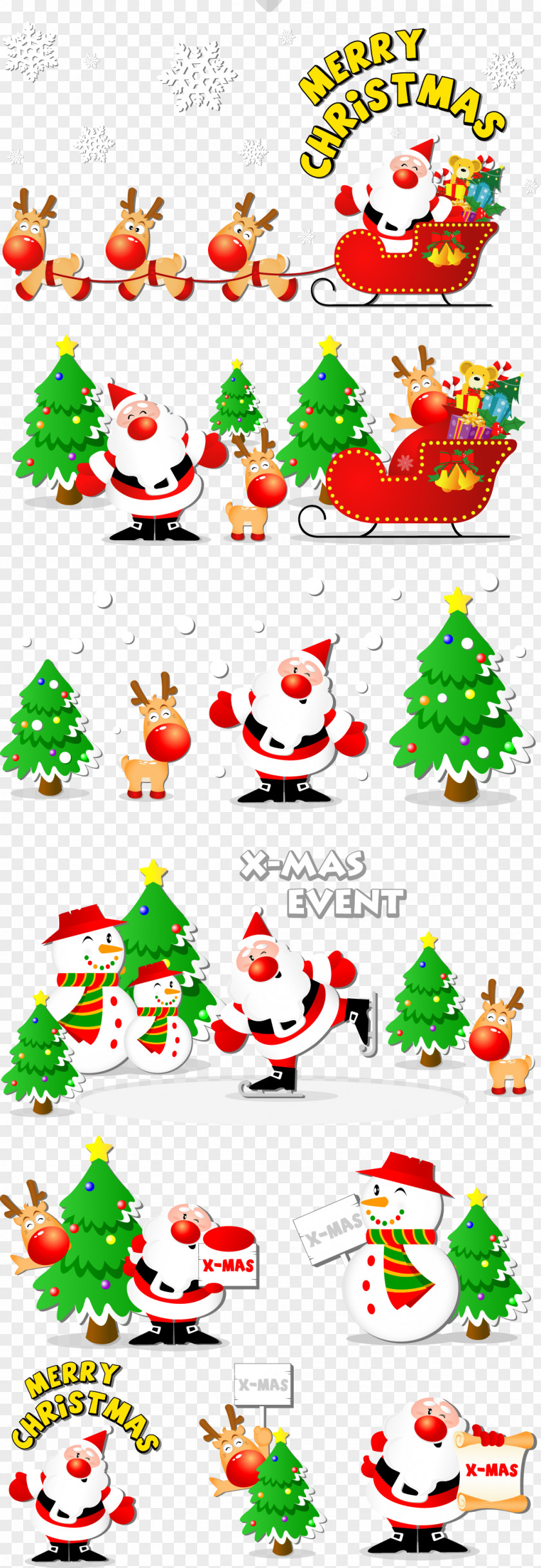 Santa Claus And Christmas Tree Snegurochka Reindeer PNG