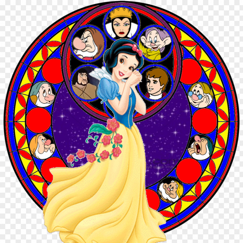 Snow White And Prince Stained Glass Evil Queen PNG