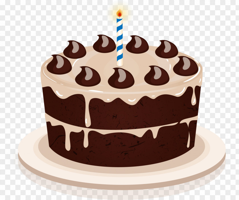 Beautiful Cake Cupcake Chocolate Birthday Vector Graphics PNG