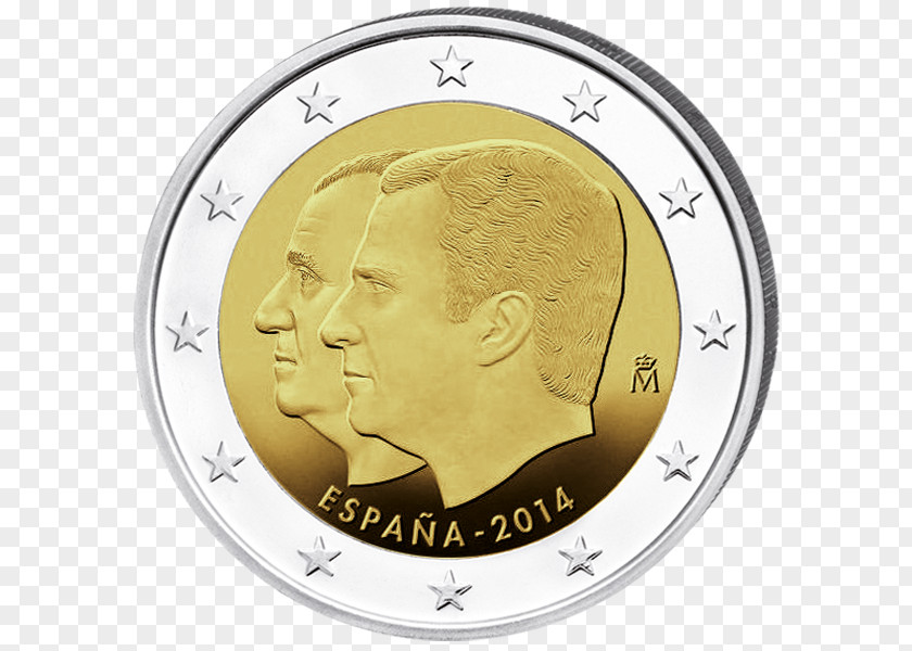 Euro Spain 2 Coin Coins PNG