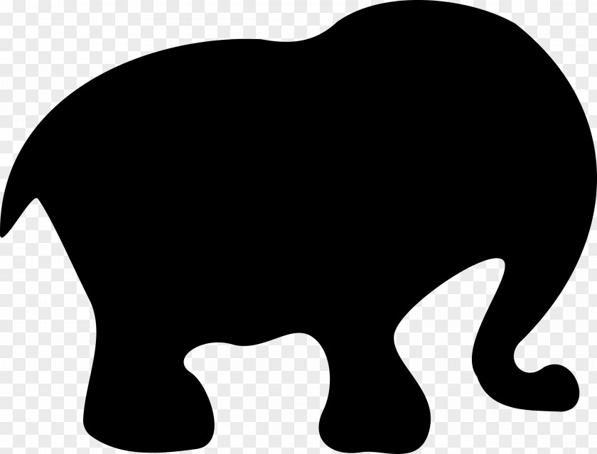 White Elephant African Silhouette Clip Art PNG