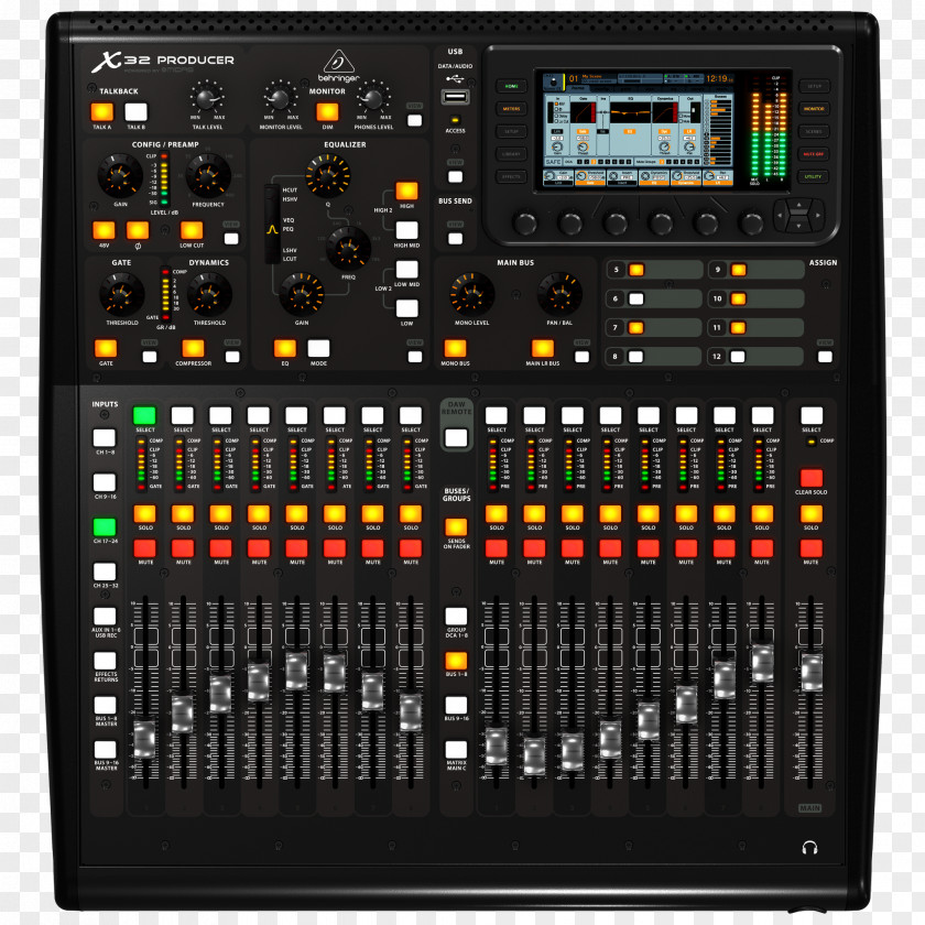 BEHRINGER X32 PRODUCER Audio Mixers Digital Mixing Console PNG