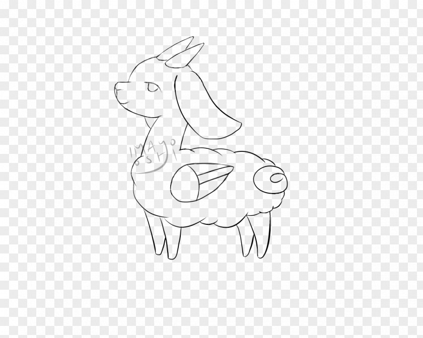 Emily The Goat Line Art Finger Drawing Sketch PNG