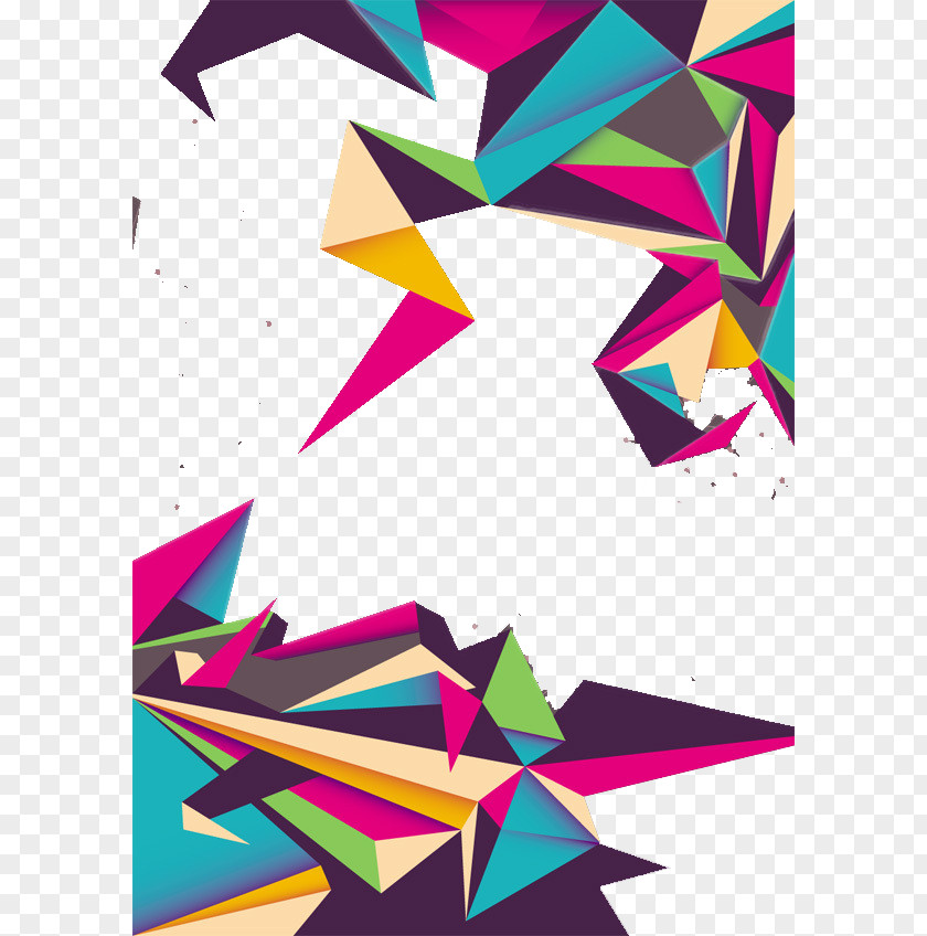 Nice Triangle Colorful Origami Adobe Illustrator PNG