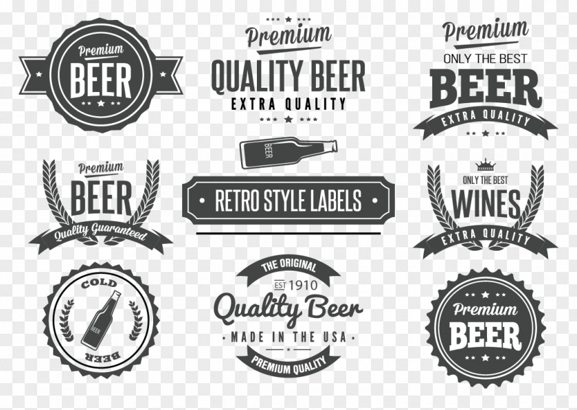 Vector Beer Labels Label Vintage Logo Clip Art PNG