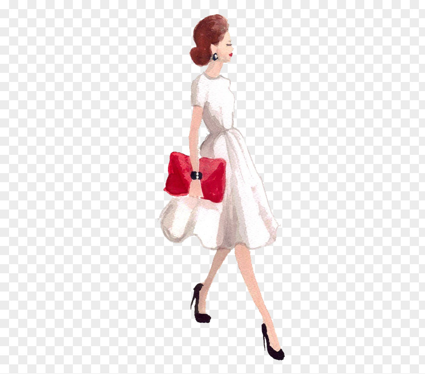 Vector Painted Professional Women Drawing Fashion Illustration PNG