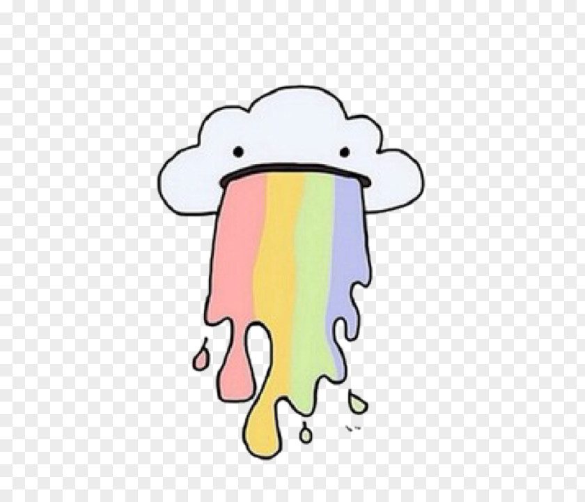Cloud Vomiting Rainbow Drawing PNG
