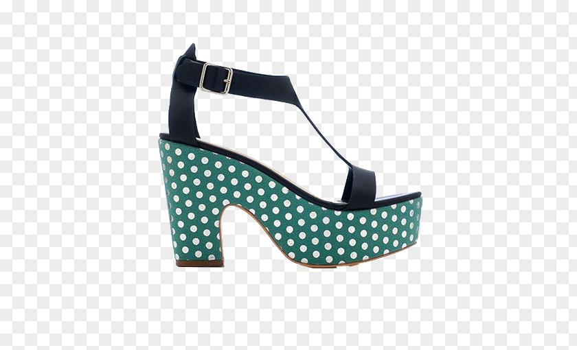 Polka Dot Green Sandals Court Shoe High-heeled Footwear Stiletto Heel Wedge PNG