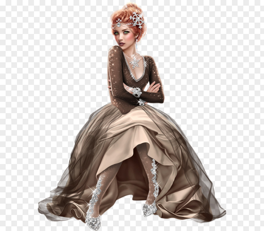 Woman Winter Dress Party Christmas PNG
