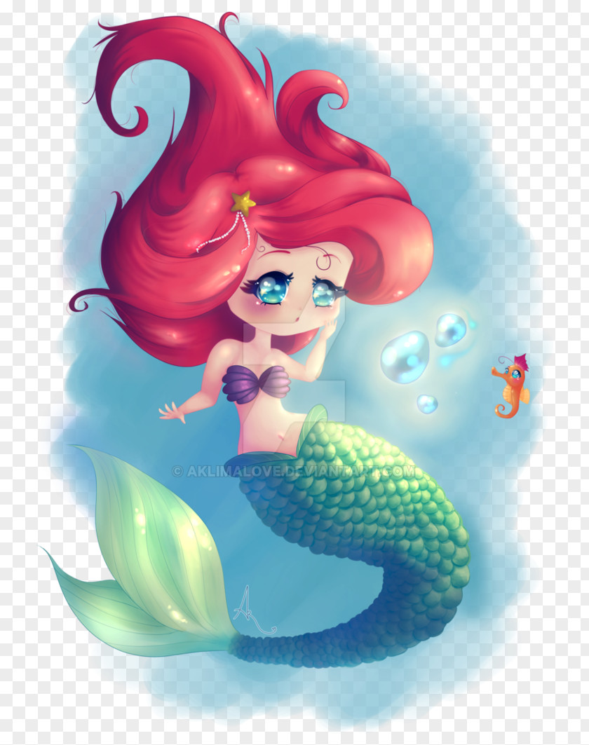 Painted Bubble Mermaid Cartoon Legendary Creature PNG