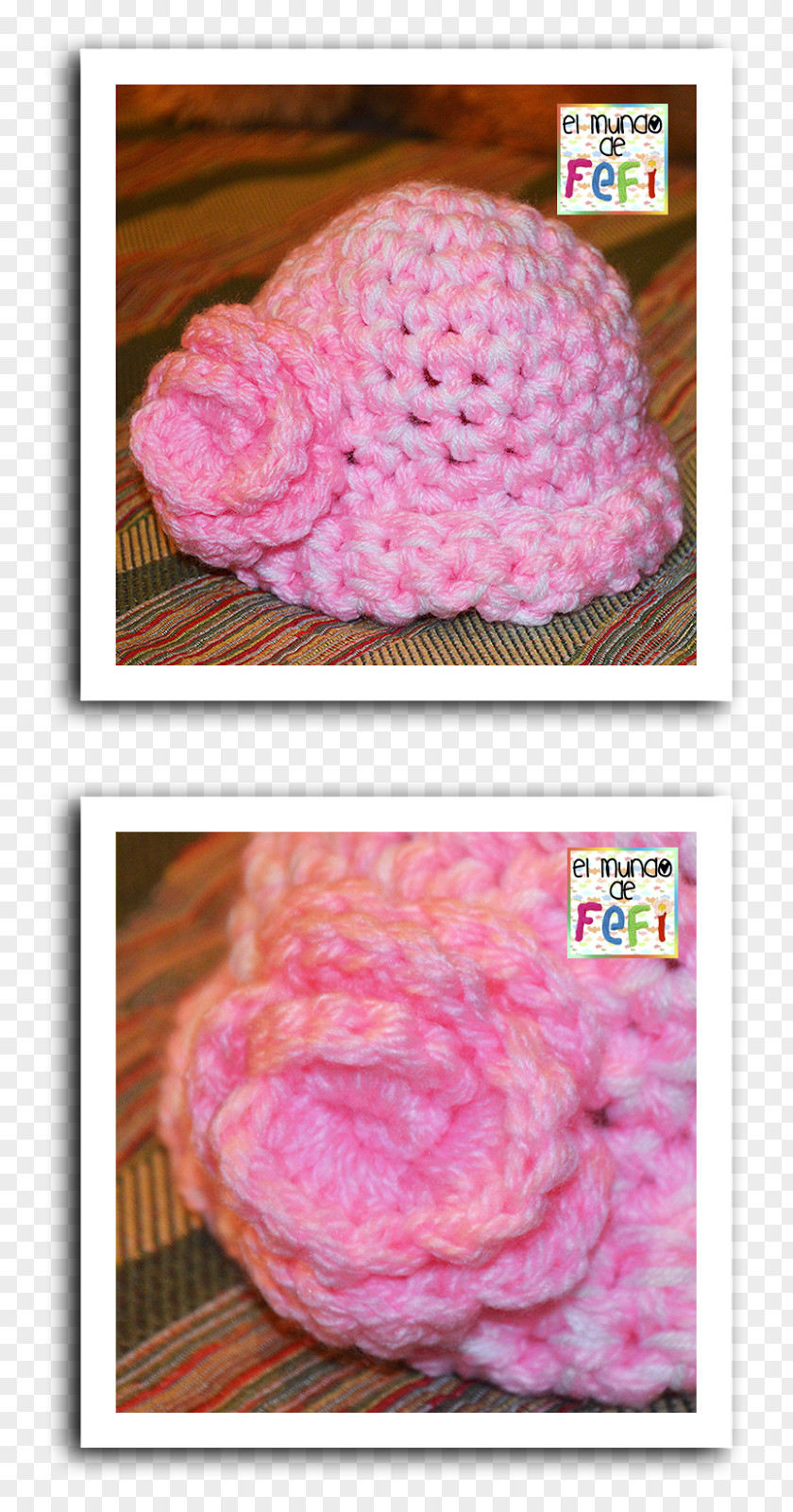 Rose Flower Wool Crochet Thread Yarn Pink M PNG