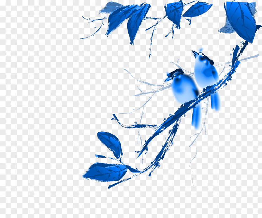 Blue Bird Branch China Chinese New Year Years Day January PNG