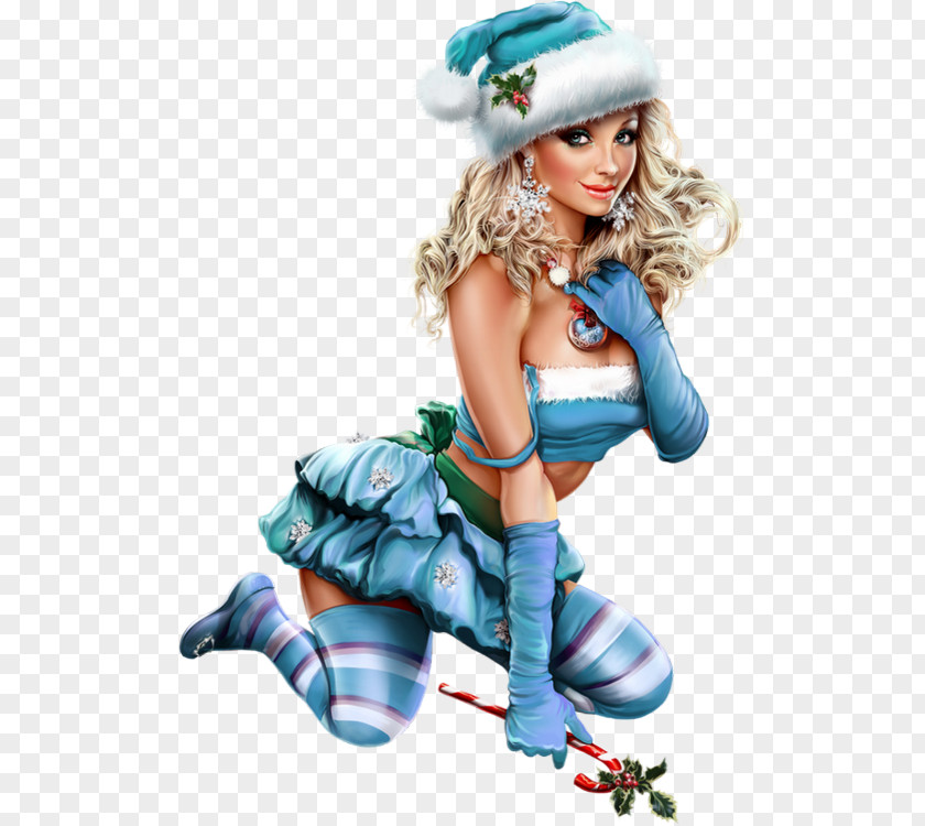 Woman Drawing Christmas PNG