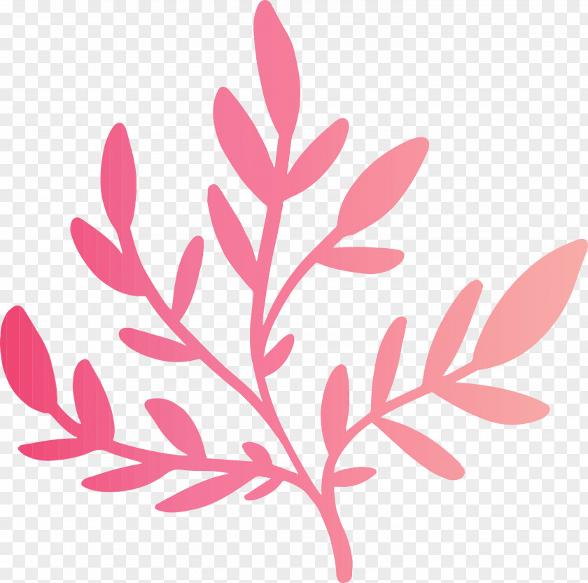 Twig Leaf Petal Pink M Pattern PNG