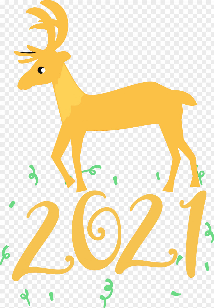 Deer Logo Text Calligraphy Cartoon PNG