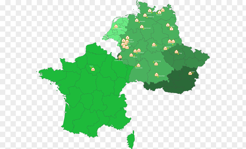 France Map Flat Design PNG