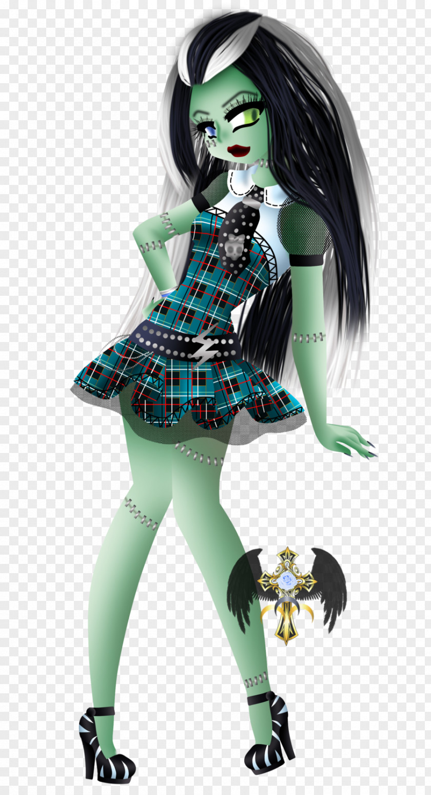 Frankie Monster High Dolls Stein Art Black Hair PNG