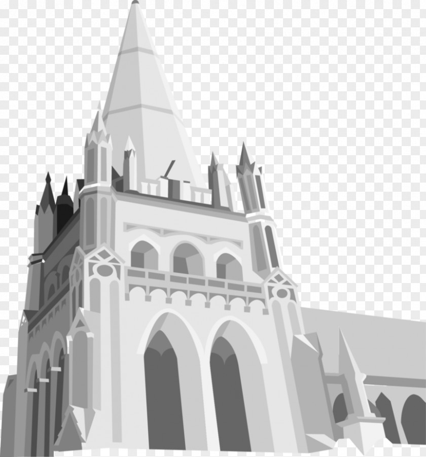 Landmarks Black And White Architecture Building Church Facade PNG