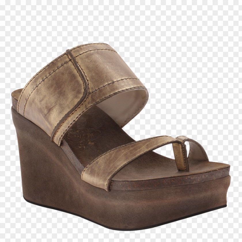 Sandal Shoe Suede Slide Wedge PNG