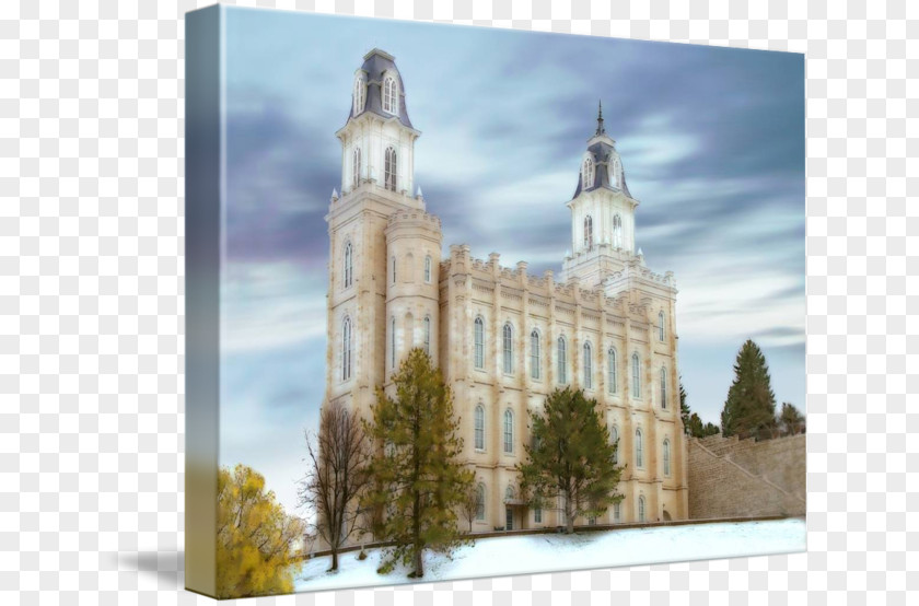 Temple Manti Utah Cathedral Middle Ages Gallery Wrap PNG