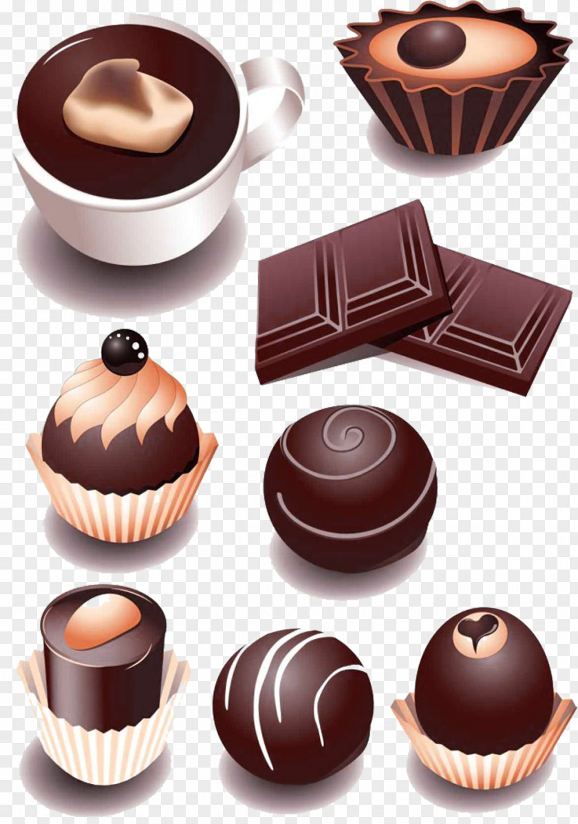 Chocolate And Coffee Picture Material Cake Bonbon Pudding PNG