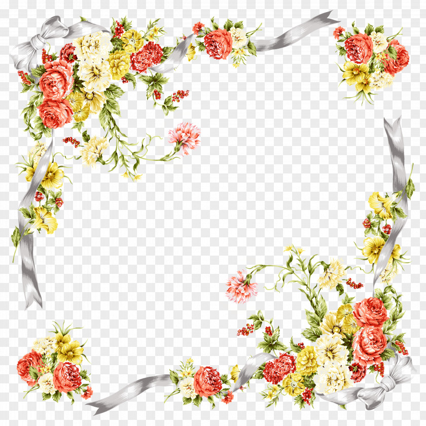Floral Border Design Vector Picture Frame Flower Photography Paper PNG