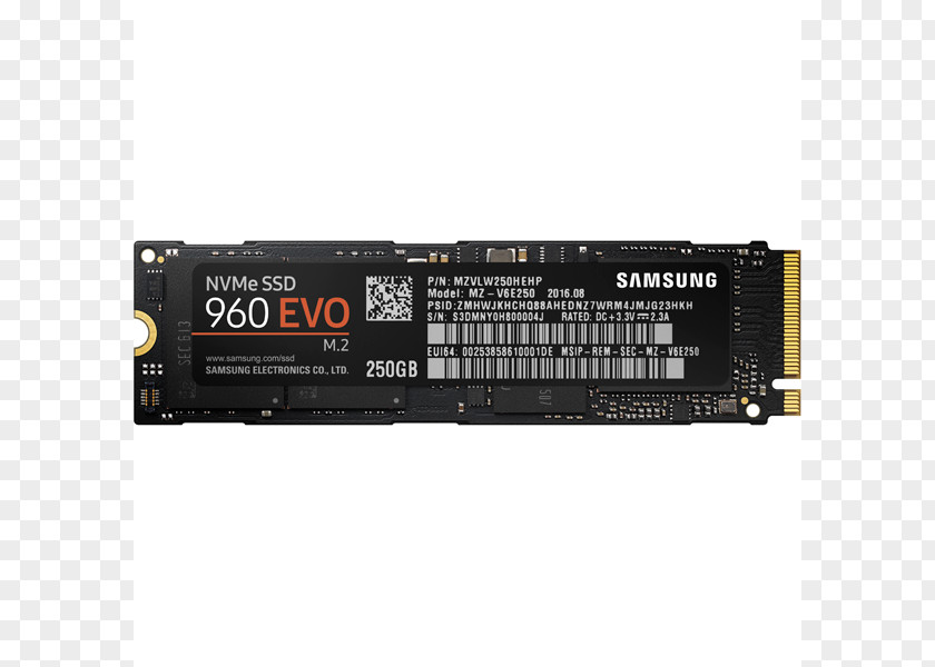 Samsung NVM Express 960 EVO M.2 SSD Solid-state Drive PCI PNG