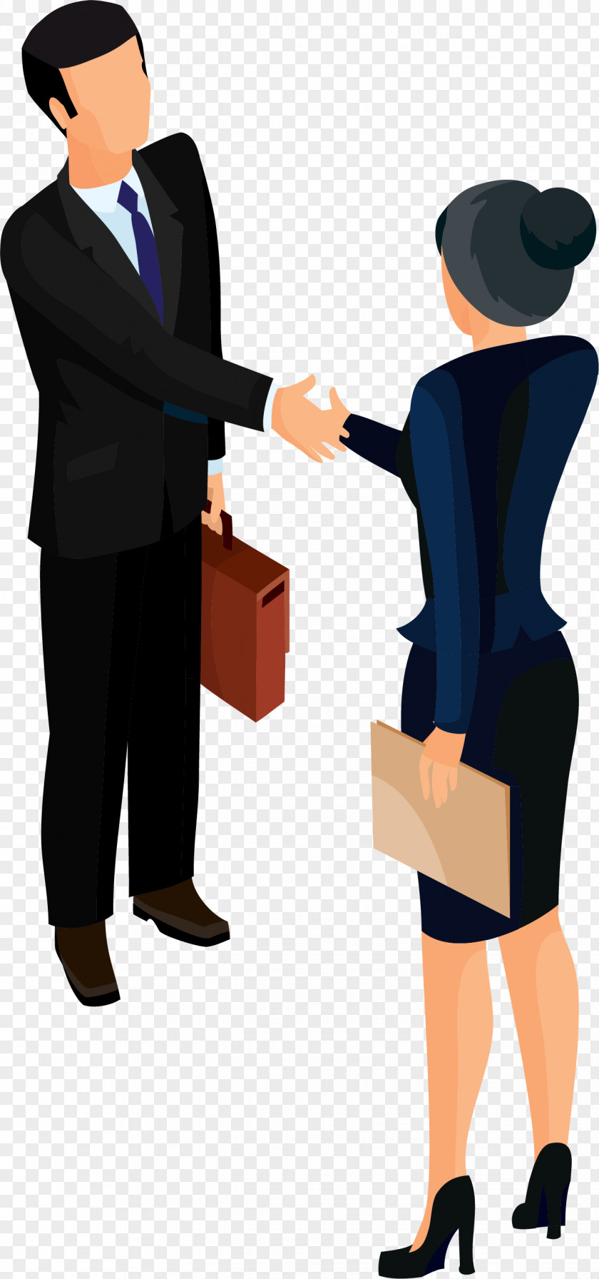Cartoon Business People Shake Hands Businessperson Chess 2017 Illustration PNG