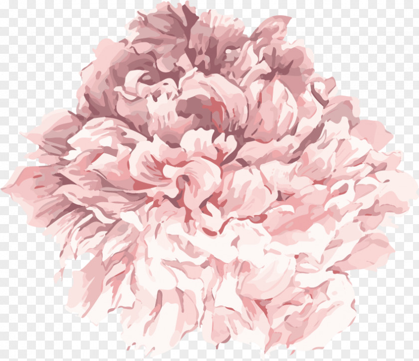 Cartoon Hand Painted Watercolor Light Pink Peony Flower PNG hand painted watercolor light pink peony flower clipart PNG