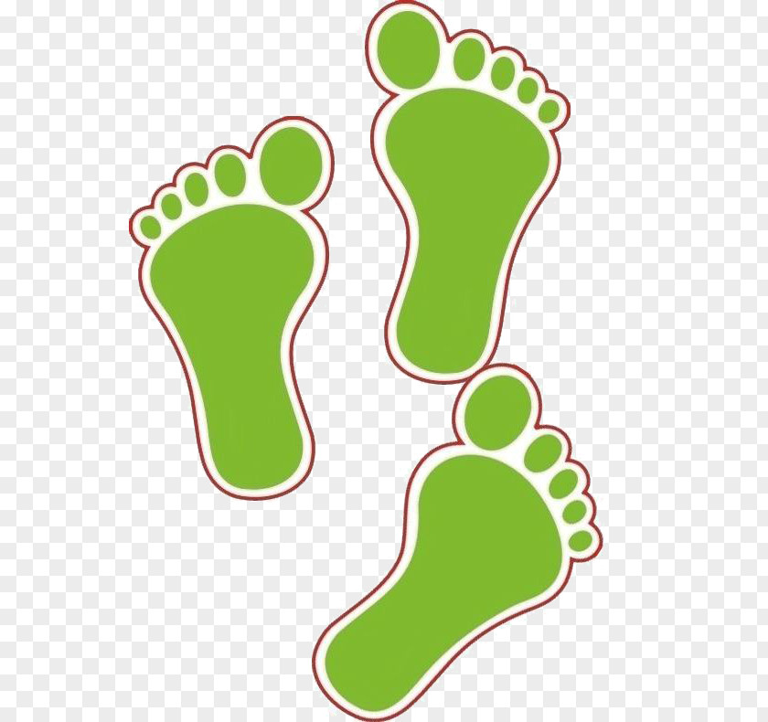 Green Footprints Cartoon PNG