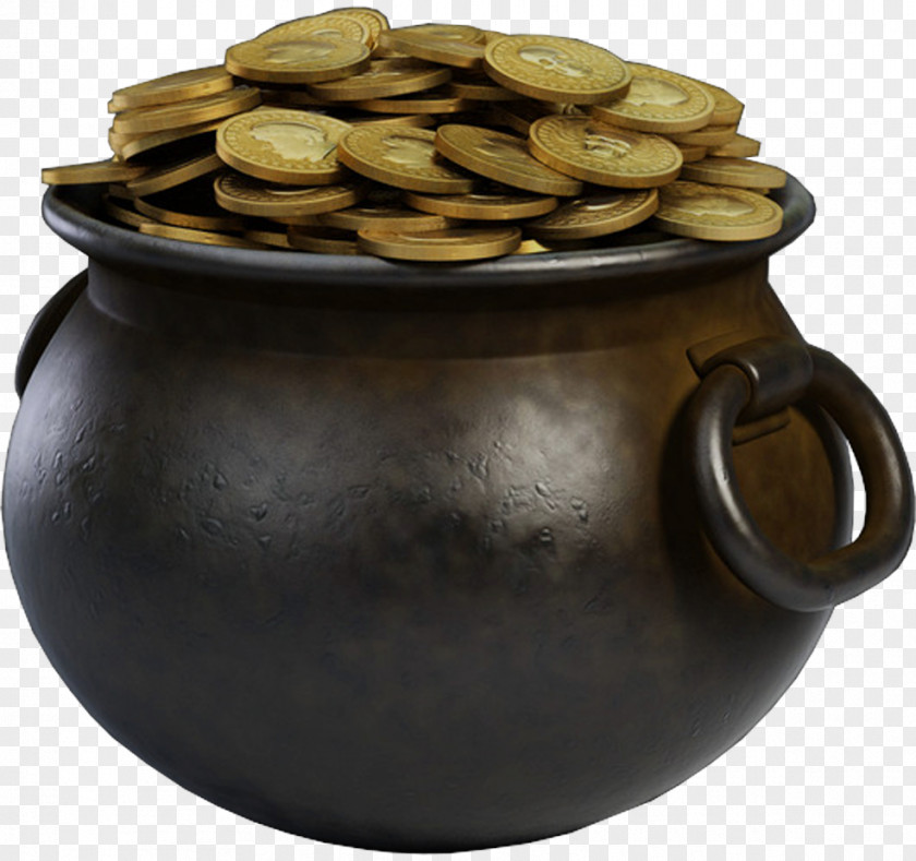 Pot Of Gold Leprechaun Coin TurboSquid PNG