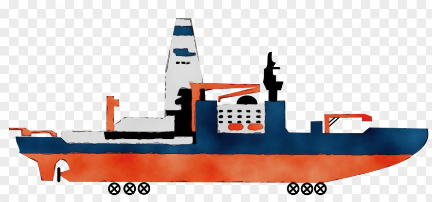 Container Ship Cargo Watercolor Drawing PNG