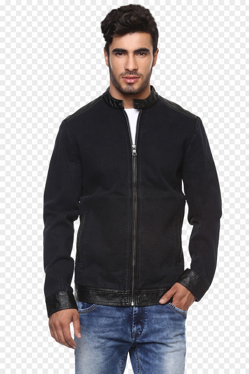 Black Denim Jacket T-shirt Sleeve Clothing PNG