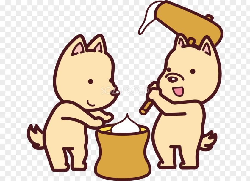 Dog Mochi Usu 杵 Clip Art PNG