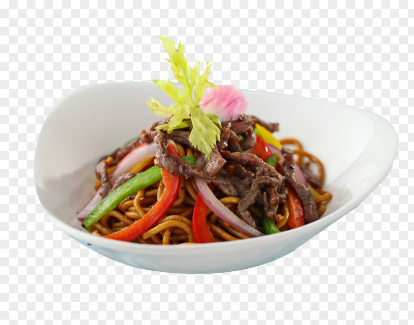 Black Pepper Beef Fried Spaghetti Lo Mein Chow Noodles Yakisoba Chinese PNG