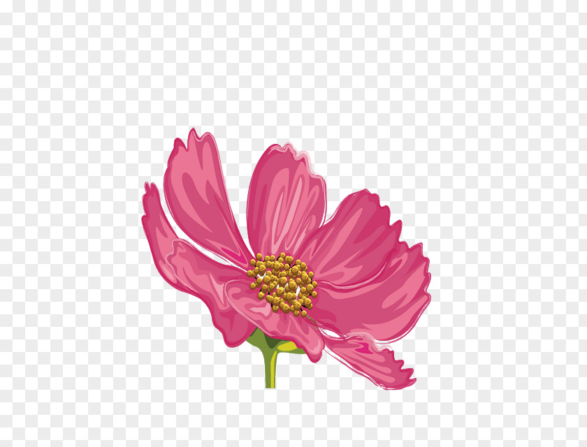 Hot Pink Flowers Petal Cut Floral Design Garden Roses PNG
